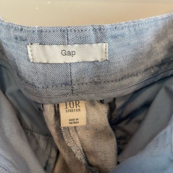 GAP Stretch Blue Linen Blend Ankle Straight Pant | SZ 10 - Picture 7 of 12